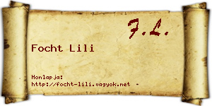 Focht Lili névjegykártya